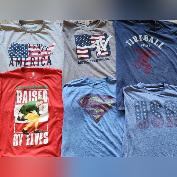 Graphic T-Shirt Collection Men's XL 6 Shirts - Picture 1 of 5